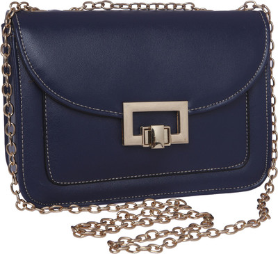 

Fur Jaden Women Evening/Party Blue PU Sling Bag