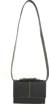 

Fashion Leather Women Black Leatherette Messenger Bag