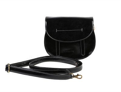 

Remanika Women Casual Black PU Sling Bag