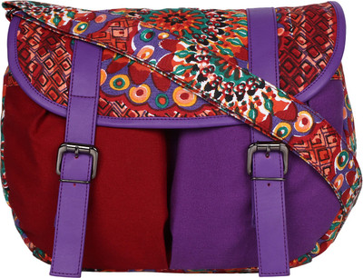 

Anekaant Women Casual Multicolor Canvas, PU Sling Bag