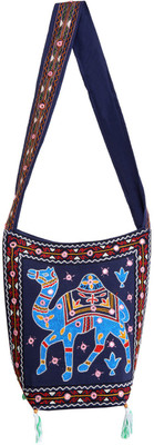 

Rajrang Women Casual Blue Cotton Sling Bag