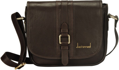 

Justanned Women Formal Brown Genuine Leather Sling Bag
