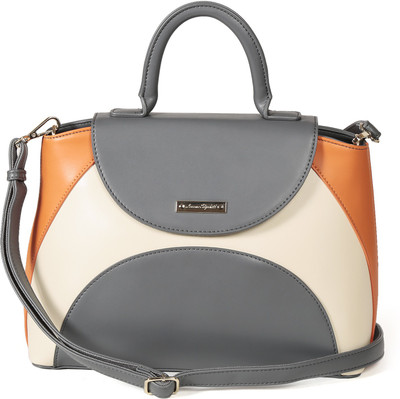 

Leanore Elizabeth Girls Casual Orange, Beige, Grey PU Satchel, Beige;grey;orange