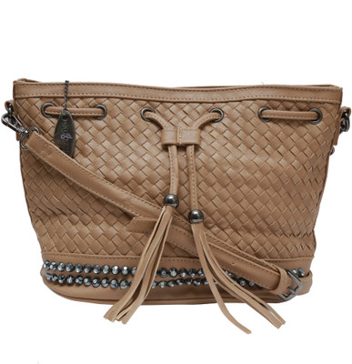 

Pepgirls Women Casual Brown Leatherette Sling Bag