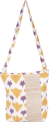 

Rope International Women Casual Beige, Yellow Cotton Sling Bag