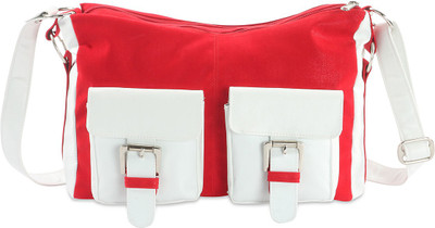 

Goodwill Leather Art Women Casual Red, White PU Sling Bag
