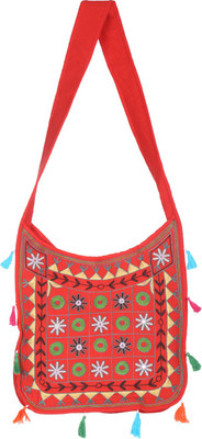 

Rajrang Women Casual Red Cotton Sling Bag