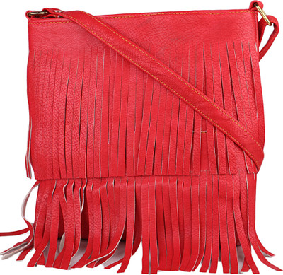 

TR Fashion Girls Casual Red PU Sling Bag