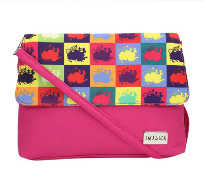 

Imagica Women Casual Pink Canvas Sling Bag