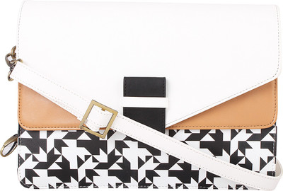 

Zaera Women Casual White PU Sling Bag