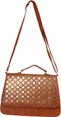 

SV Creations Girls Casual Brown PU Sling Bag