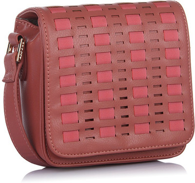 

Addons Women Casual Pink PU Sling Bag