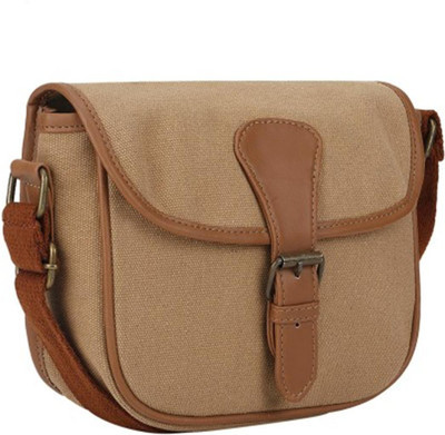 

Crapgoos Women Casual Brown Canvas Sling Bag