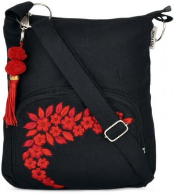 

Pickpocket Women Casual Black Canvas Sling Bag