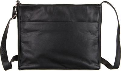 

Goodwill Leather Art Men & Women Formal Black Genuine Leather Sling Bag