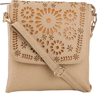 

Quality Creators Women Casual Beige PU Sling Bag