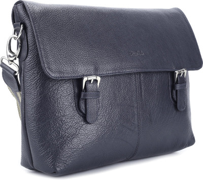 

Newhide Men Casual Blue Genuine Leather Sling Bag