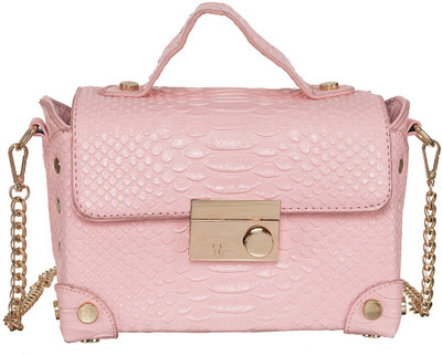 

Peaubella Women Evening/Party Pink Leatherette Sling Bag