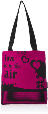 

Creative India Exports Women Casual Pink, Black Canvas Tote, Black;pink