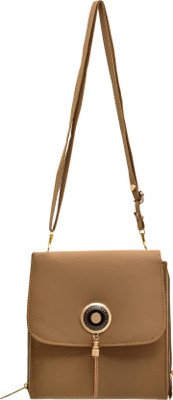 

tap fashion Women Casual Khaki PU Sling Bag