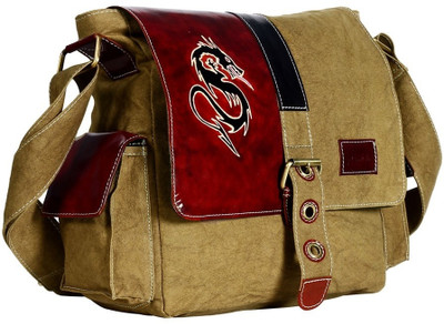 

Hawai Men & Women Casual Tan Cotton Sling Bag
