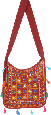 

Rajrang Women Casual Brown Cotton Sling Bag