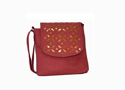 

Vedic Deals Women Casual Pink Canvas Sling Bag