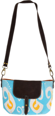

Mankha Women Evening/Party Blue Canvas Sling Bag