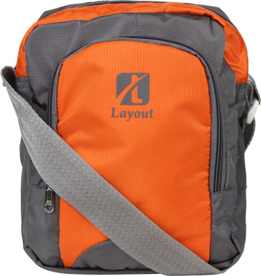 

Layout Men Casual Orange Polyester Sling Bag