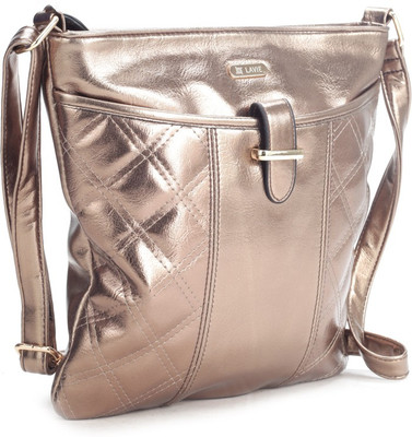 

Lavie Women Casual Gold Leatherette Sling Bag