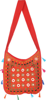 

Rajrang Women Casual Red Cotton Sling Bag