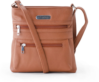 Falah Bag Works Women Casual Tan PU Sling Bag