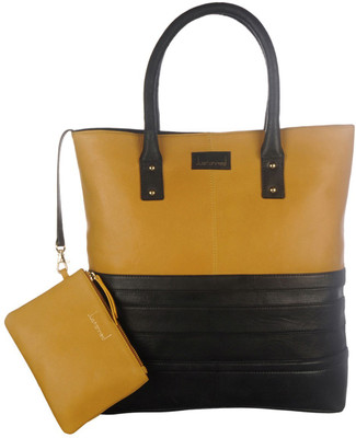 

Justanned Women Casual Yellow Genuine Leather Tote