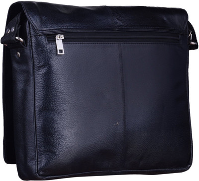 

Blu Whale Men & Women Casual Black Genuine Leather Sling Bag