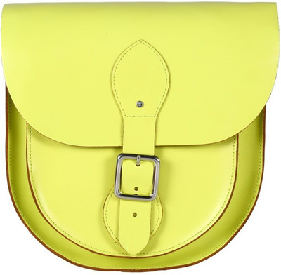 Viari Women Casual Yellow Genuine Leather Sling Bag