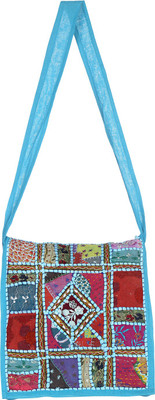 

Rajrang Women Casual Blue Cotton Sling Bag