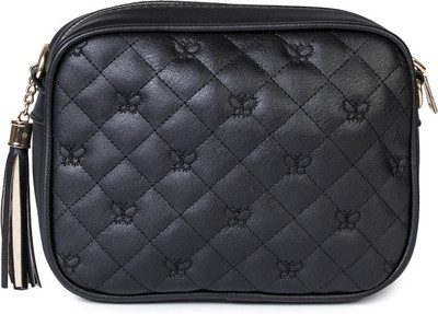 

Kleio Women Casual Black PU Sling Bag