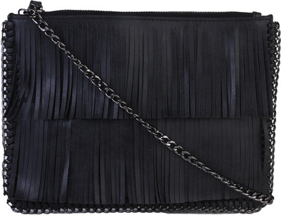 

Lino Perros Women Casual Black Leatherette Sling Bag