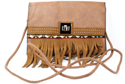

Hydes Girls Casual Brown Leatherette Sling Bag