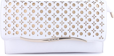 

Kleio Women Evening/Party White Leatherette Sling Bag