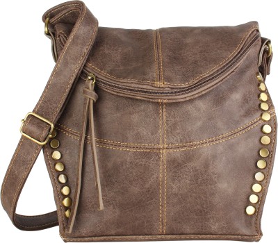 

Lino Perros Women Casual Brown Leatherette Sling Bag