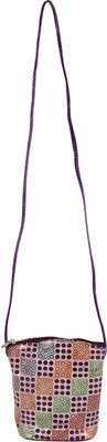 

Frosty Fashion Women Casual Beige, Purple Genuine Leather Sling Bag