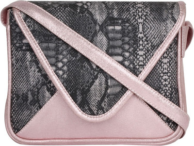 

Pretty Things Women Casual Pink, Grey PU Sling Bag, Grey;pink