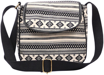 

Angesbags Women Black Canvas Sling Bag