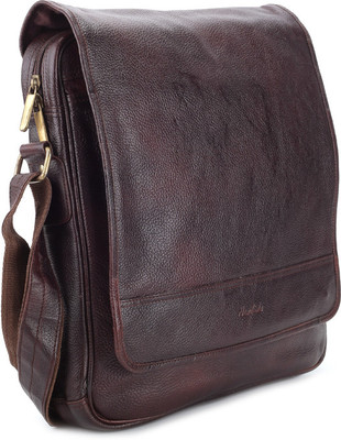 

Newhide Men & Women Casual Brown Genuine Leather Sling Bag