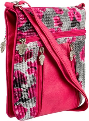 Glitters Girls Casual Pink Rexine Sling Bag