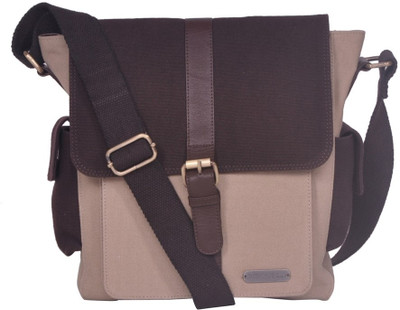

Justanned Men Casual Beige, Brown Canvas Sling Bag