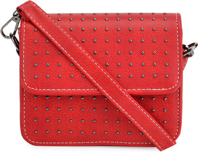 

Kazo Women Casual Red PU Sling Bag