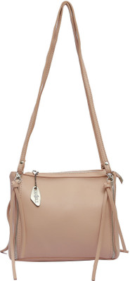

Pepgirls Women Casual Pink Leatherette Sling Bag