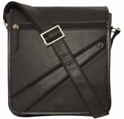 

Chimera Leather Men & Women Casual Black Leatherette Sling Bag